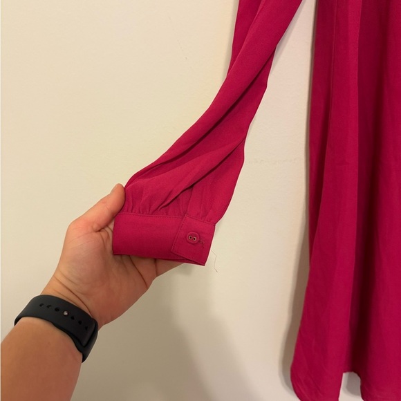 2/$25 Love & Love - Long Sleeve Fuscia Mini Dress w/ Cutouts - Picture 6 of 9